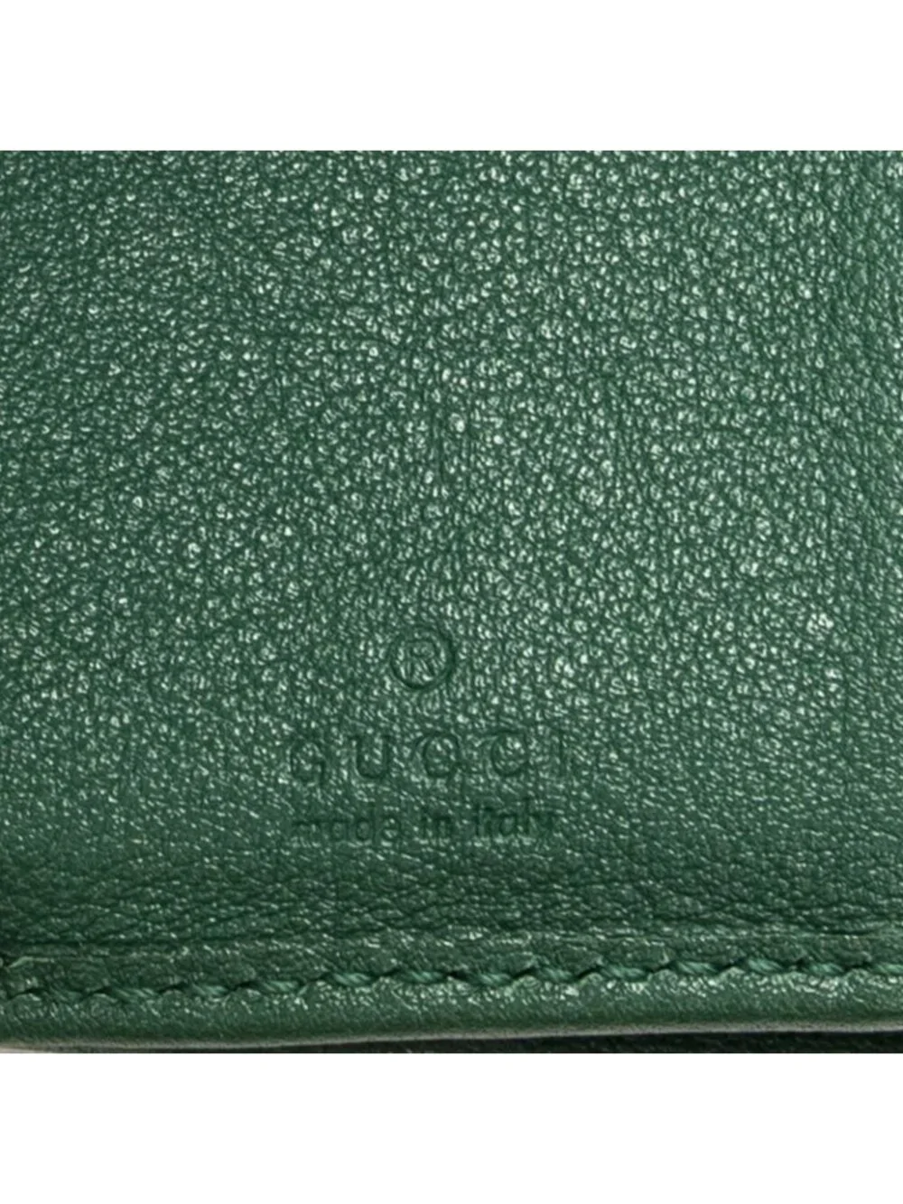 ★SOLD★ Gucci GG Diana Bamboo Trifold Wallet Green Calfskin Leather - Picture 6 of 15
